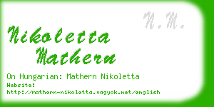 nikoletta mathern business card